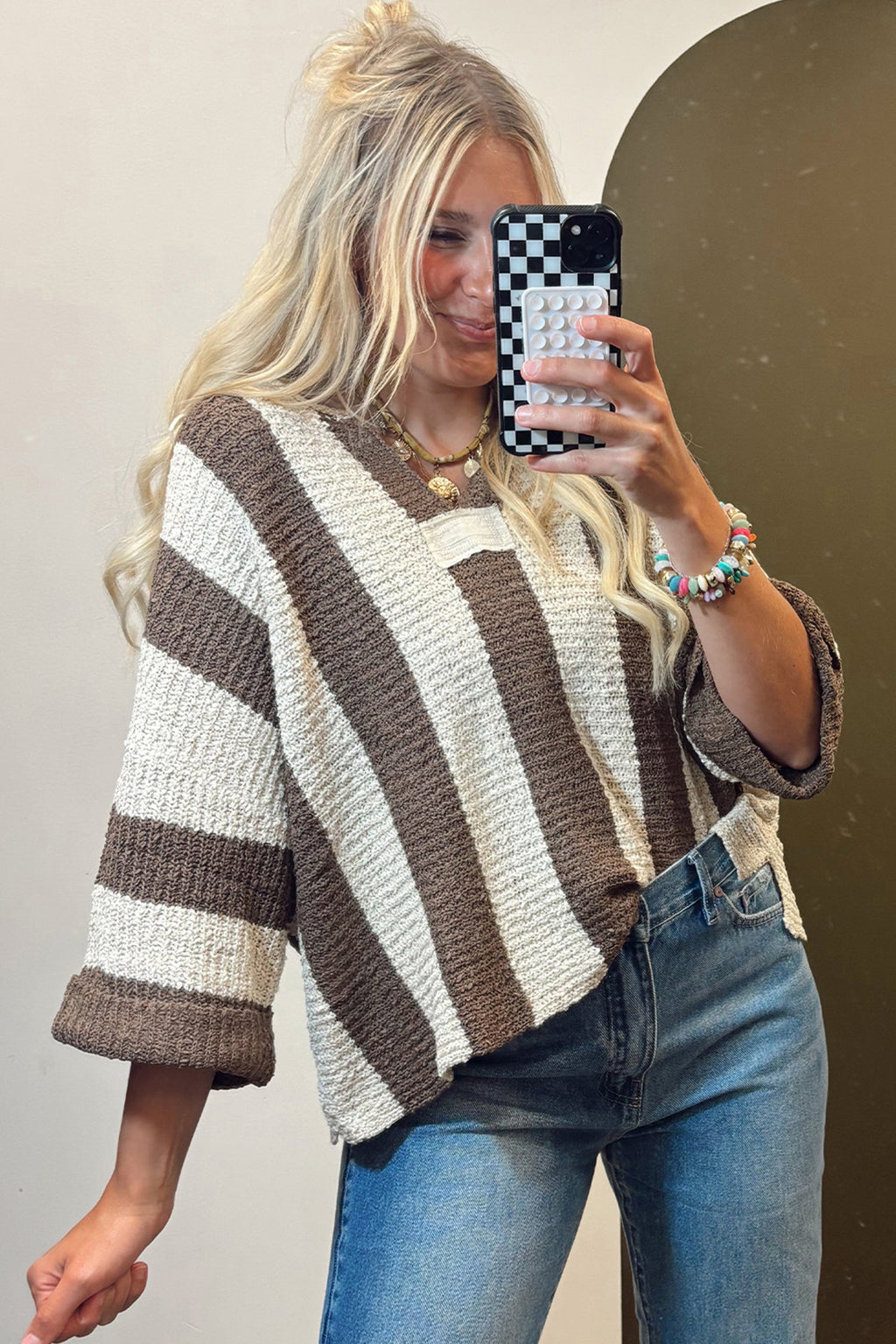 Holland Colorblock Bracelet Sleeve Sweater