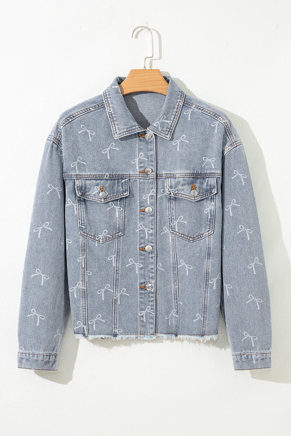 Amelia Wash Raw Hem Jacket