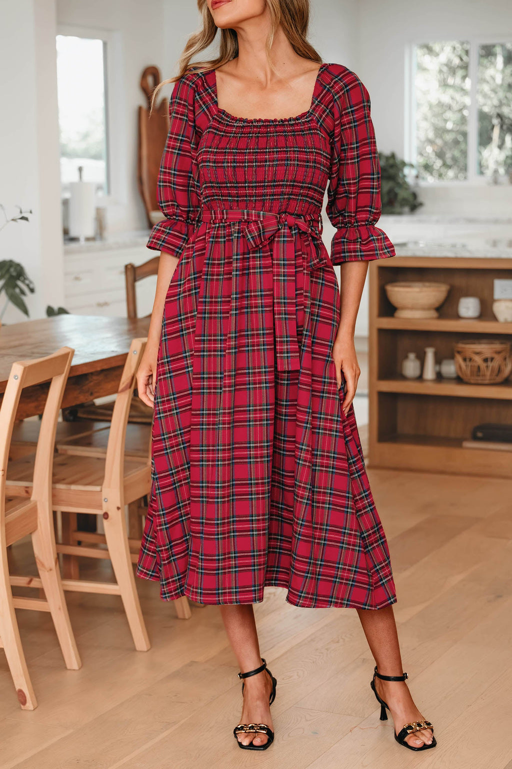 Jazmin Waist Flared Midi Dress