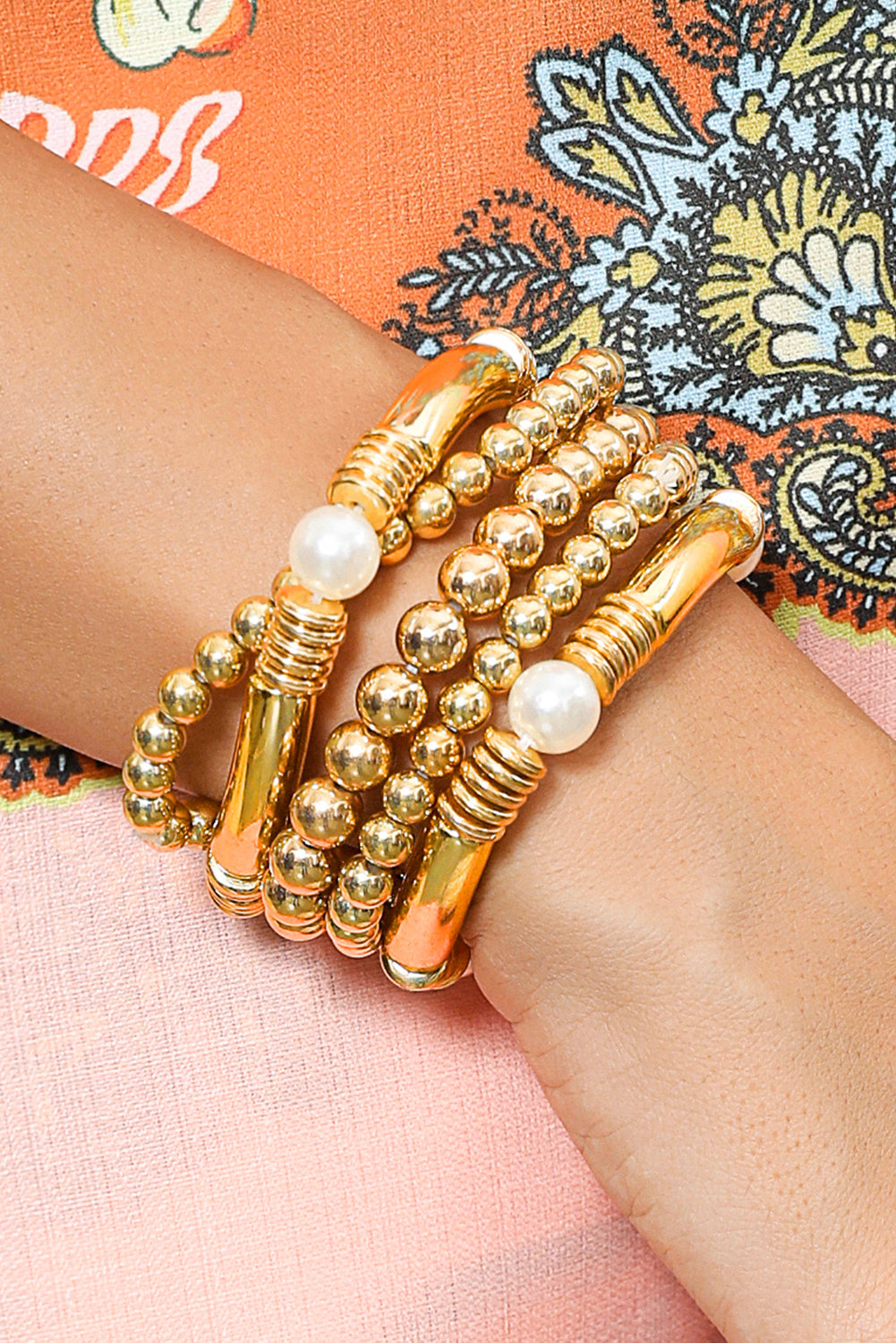 Zoe Plated Beaded Bracelet Set