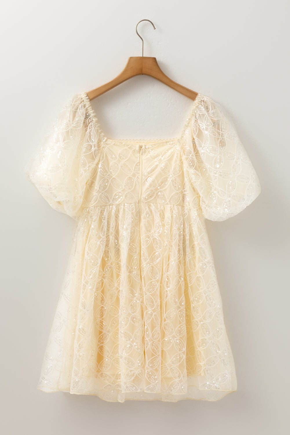 Winter Bubble Sleeve Square Dress