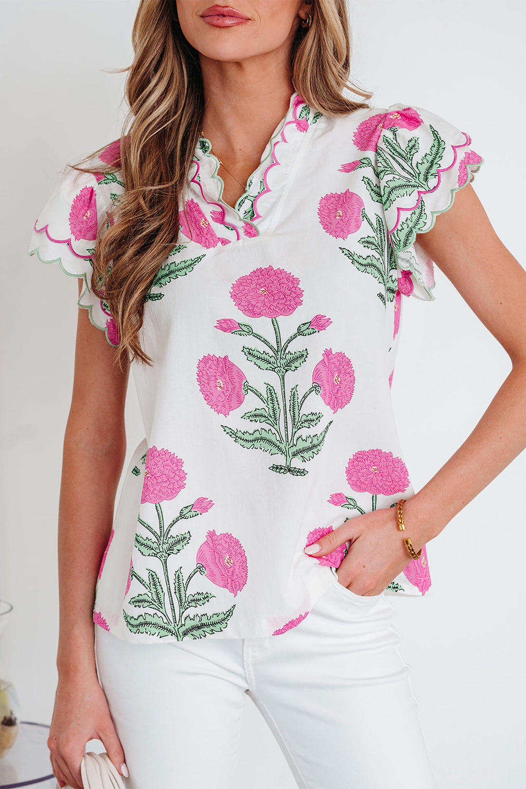 Mariah Detail Short Sleeve Blouse