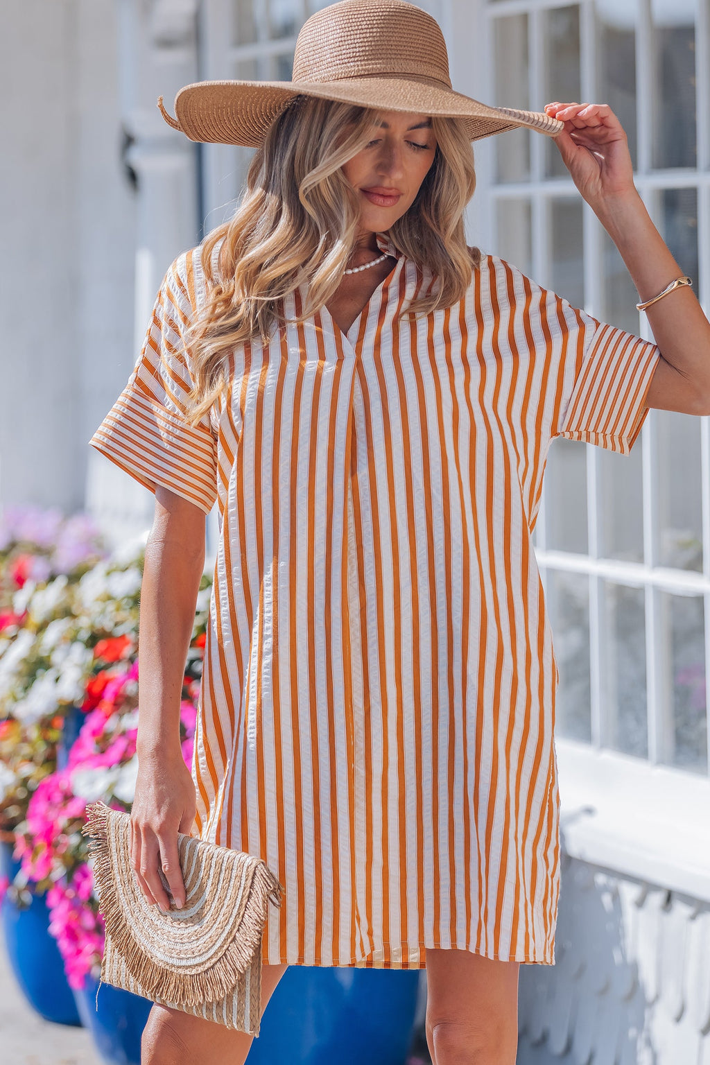 Darcy Cuffs Shift Mini Dress