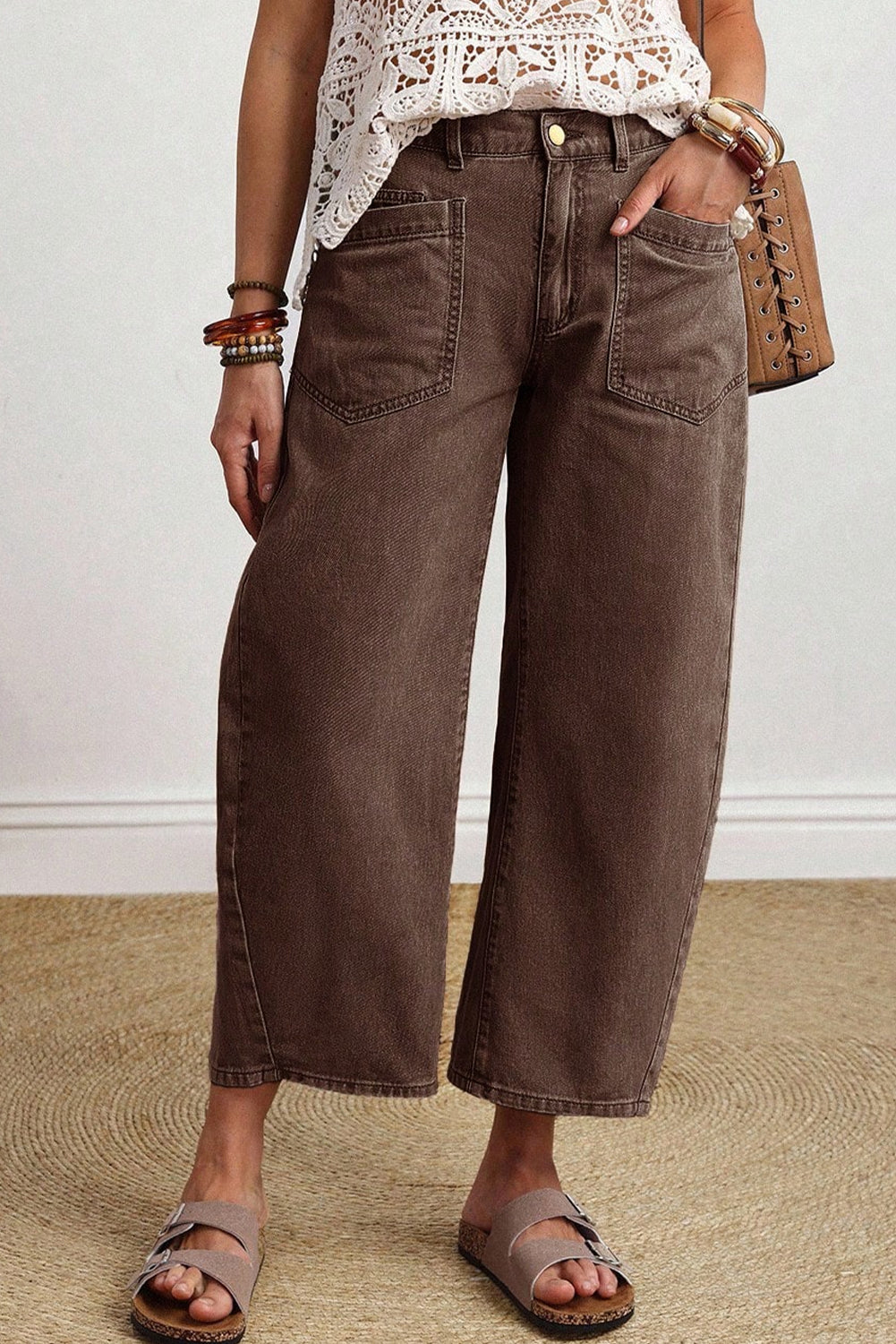 Rhea ankle Length Barrel Jeans