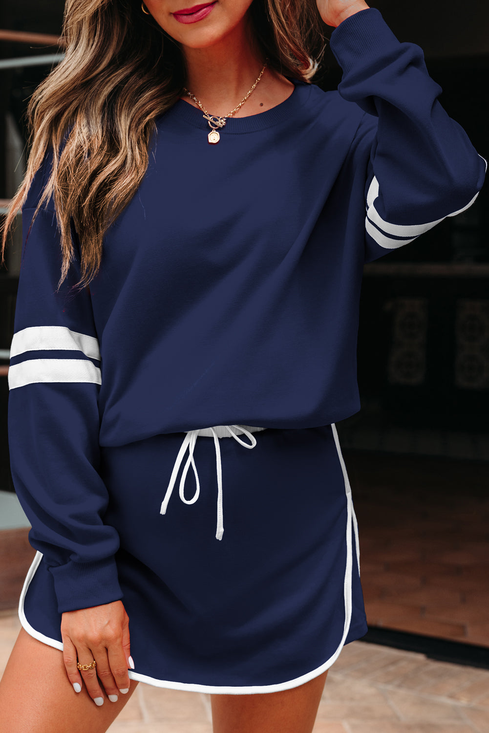 Sophia Shoulder Pullover Mini Skirt