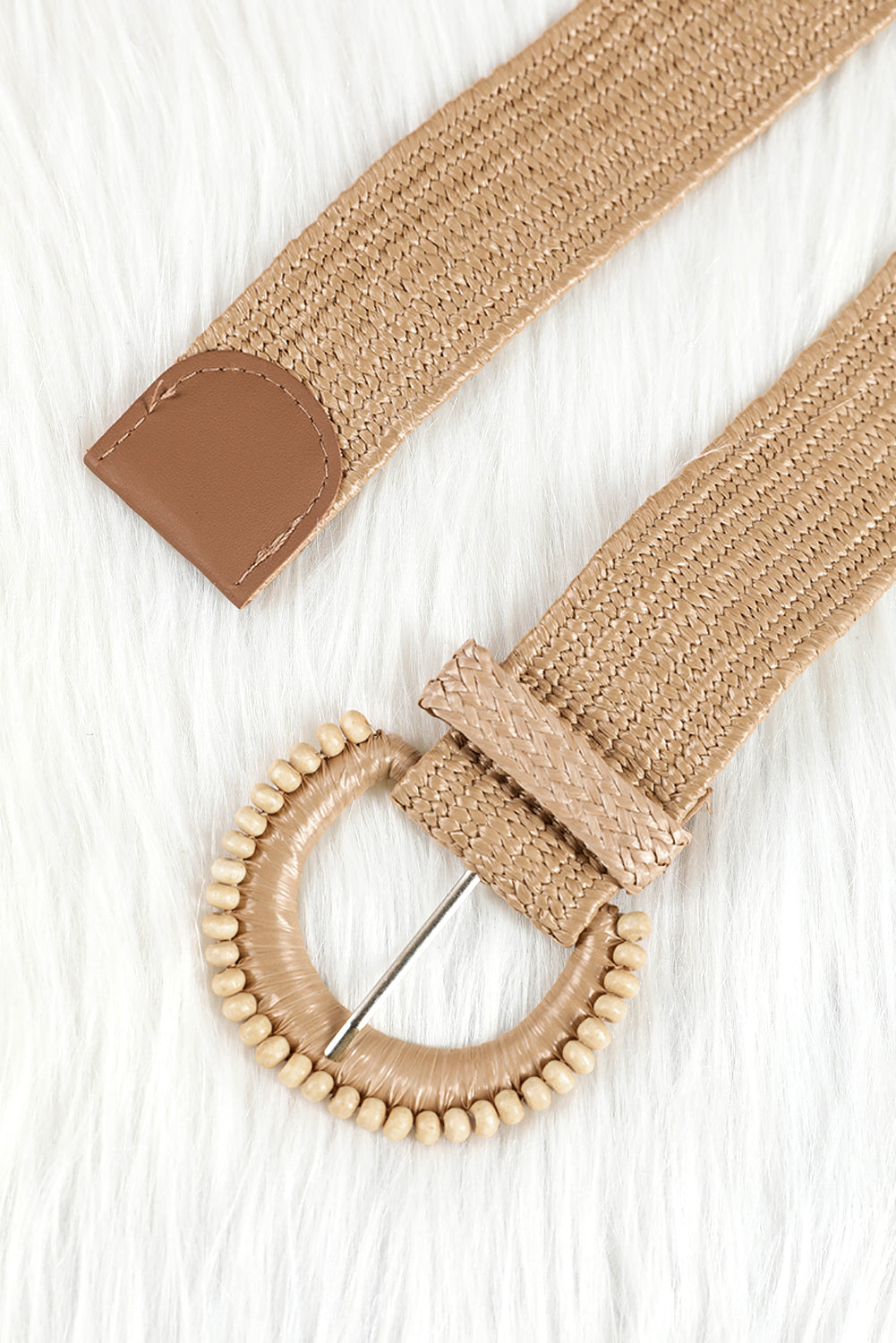 Kylie Beaded Straw Woven Belt