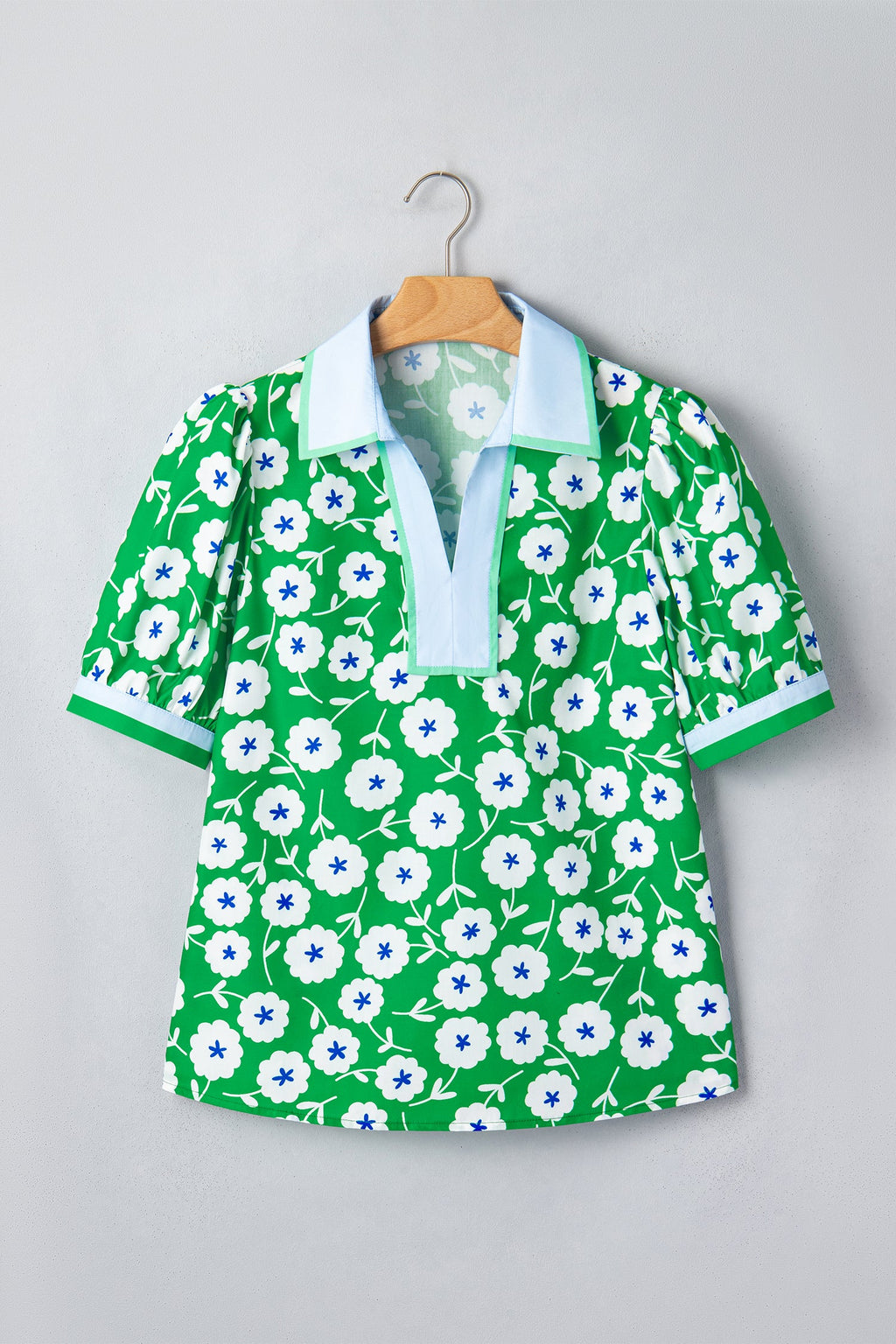 Antonella Collar Short Sleeve Blouse
