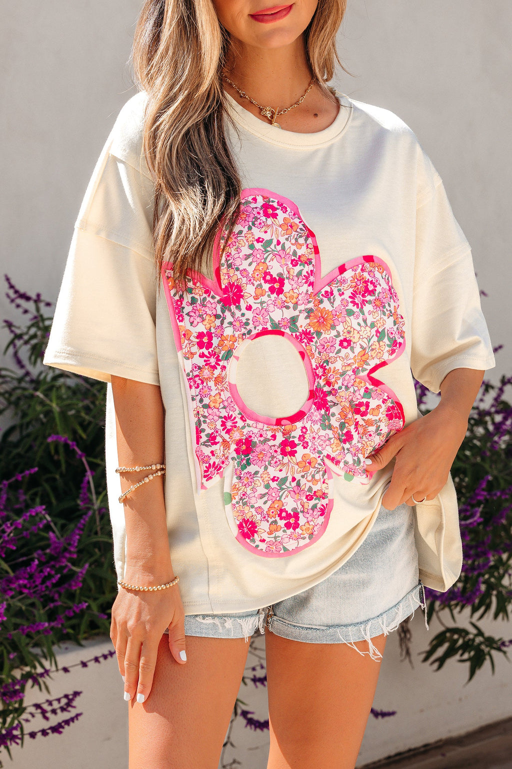 Poppy Big Flower Oversize Tee