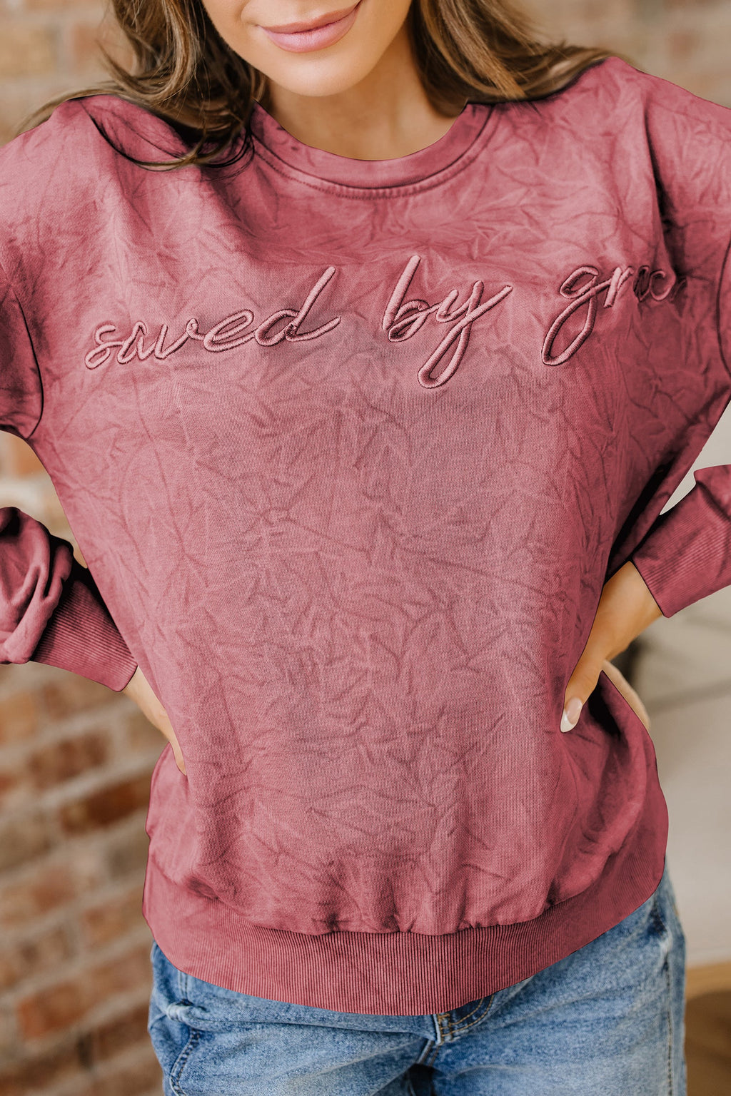 Kaia Mineral Wash Loose Sweatshirt