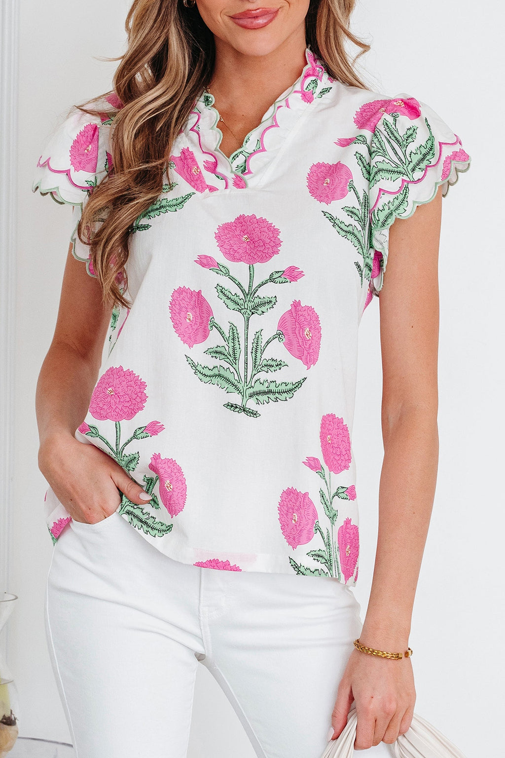 Mariah Detail Short Sleeve Blouse