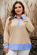 Evelynn Waffle Knit Collared PLUS Top