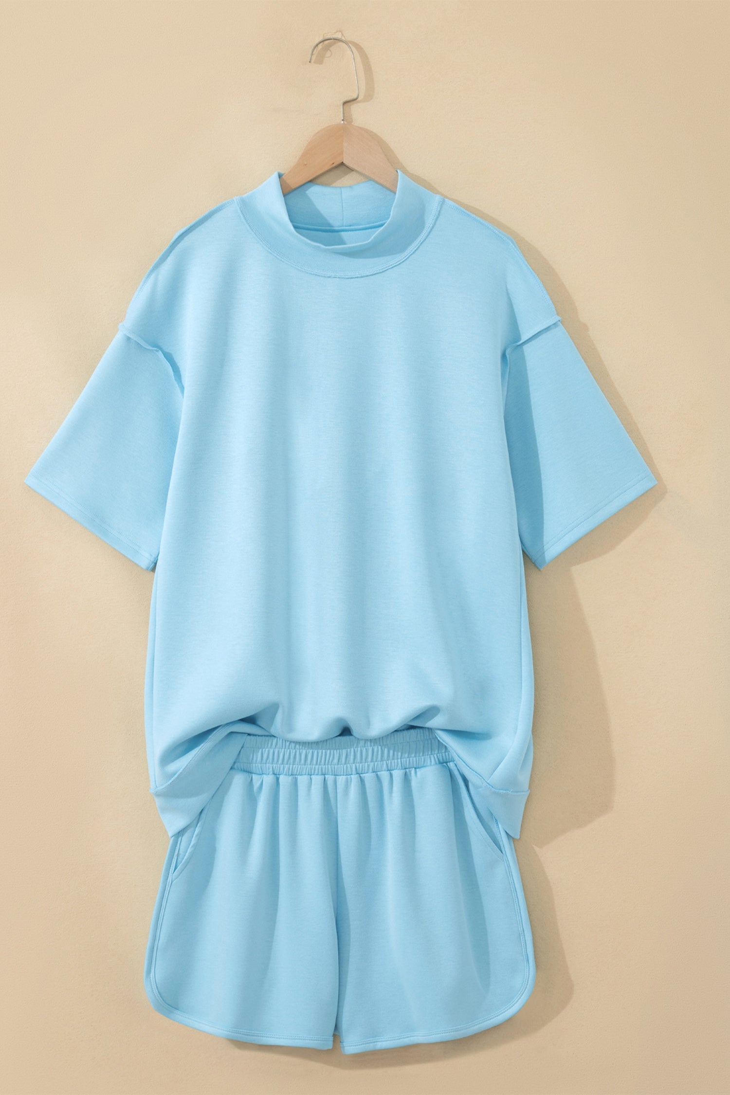 Sasha Seam Mock Oversize Tee Set
