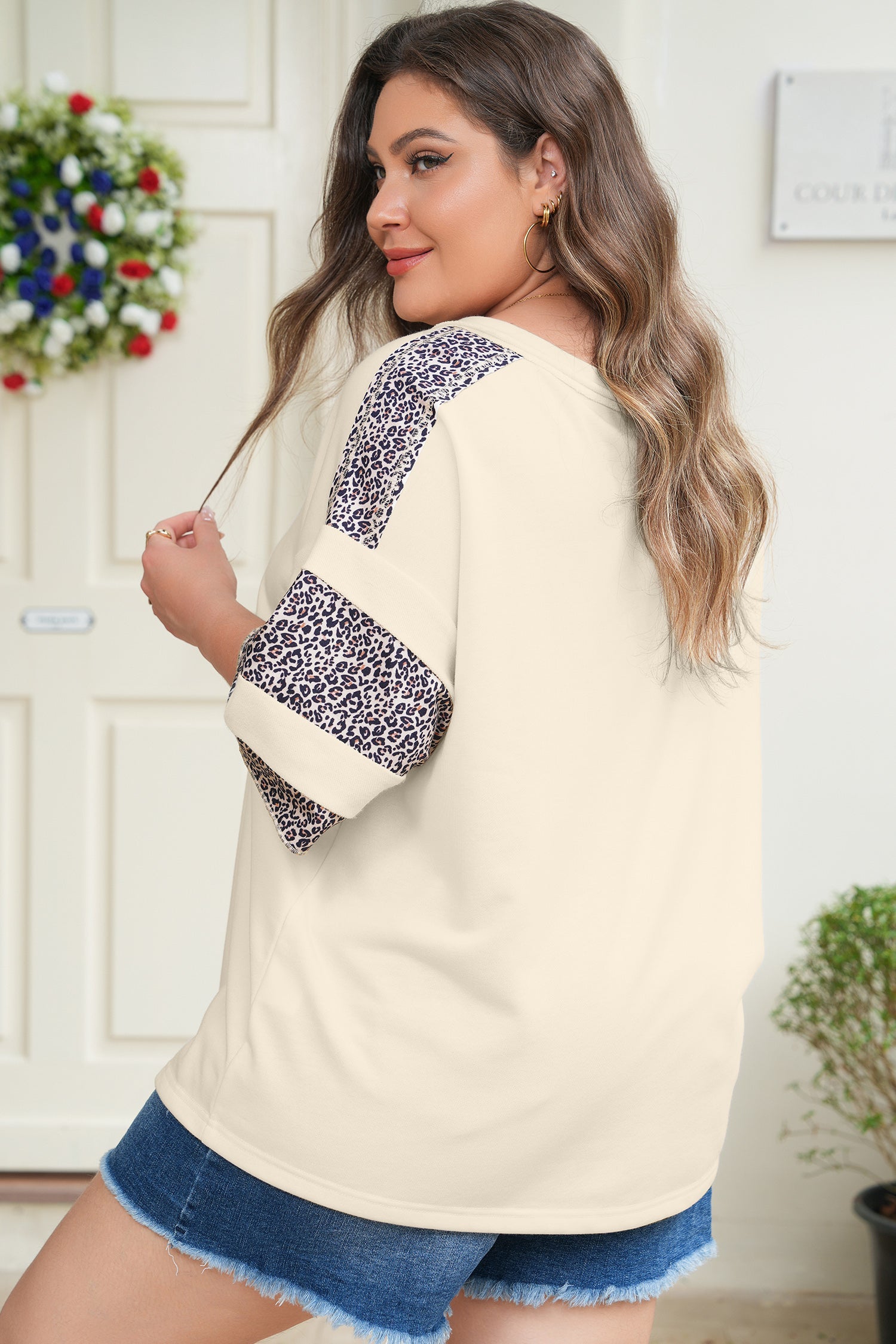 Mariana Patchwork Half Sleeve PLUS Top