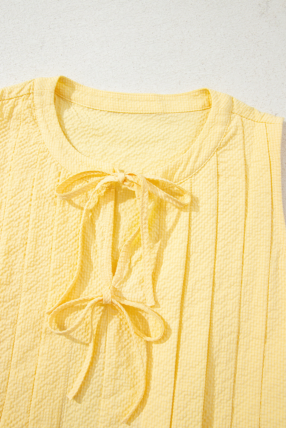 Kenzie Notched Pleated Tank Top