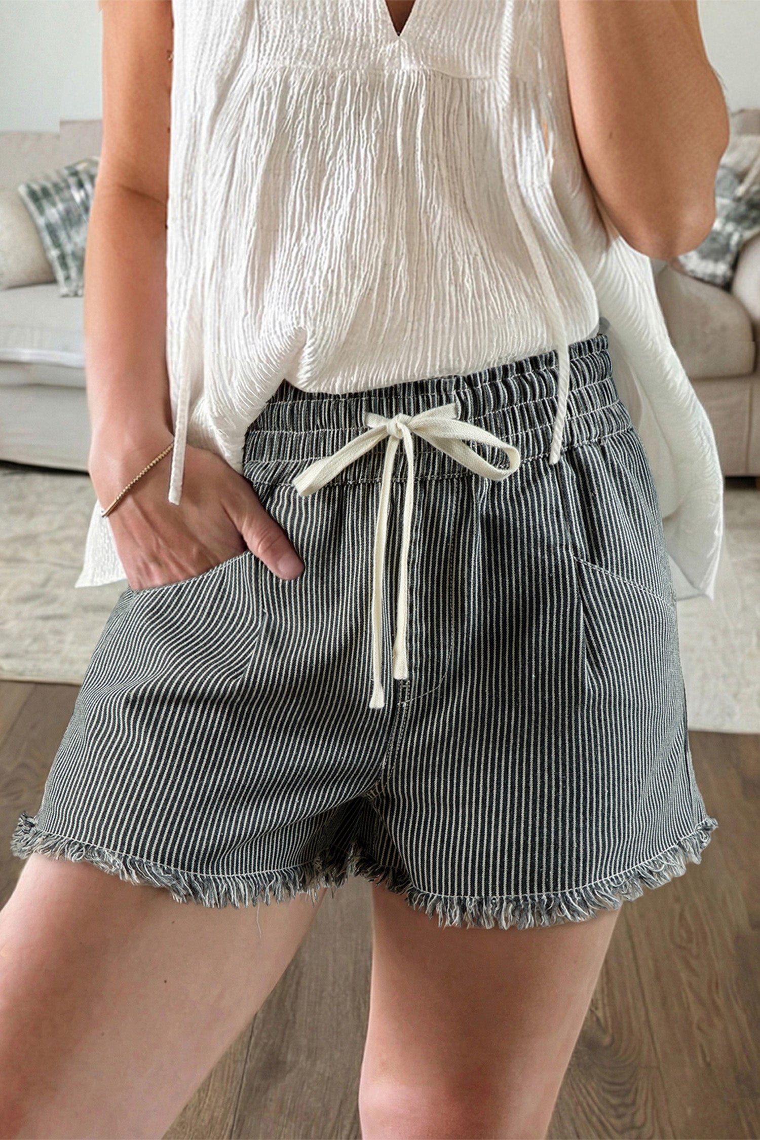 Campbell Elastic Waist Casual Shorts
