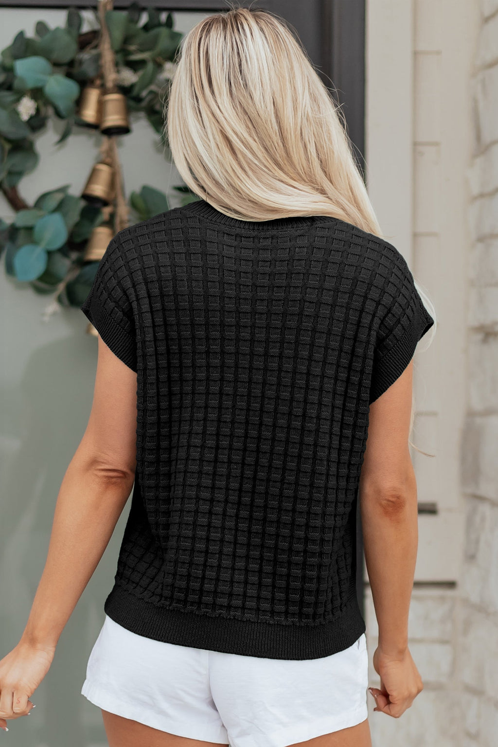 Marina Textured Short Sleeve Sweater