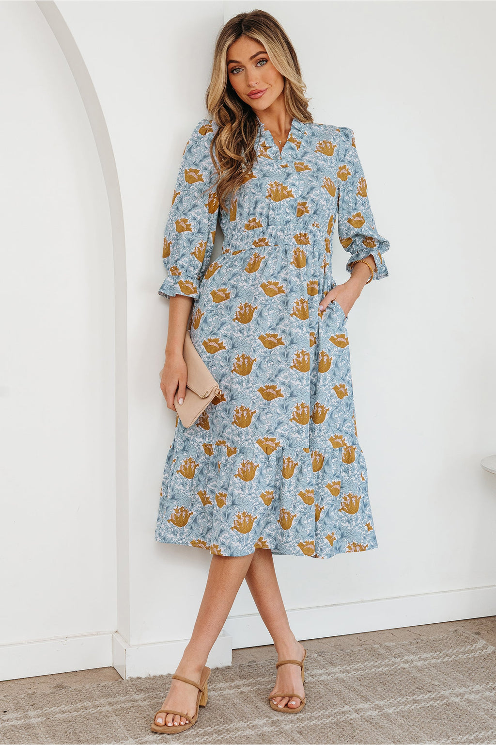 Rosalee Bracelet Sleeve Long Dress