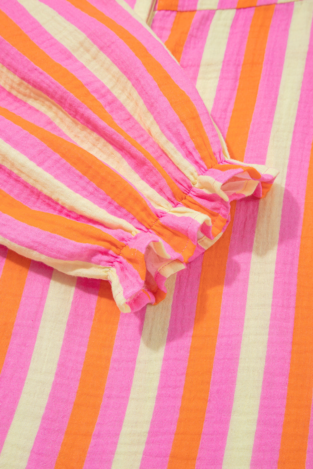 Teresa Stripe Crinkled Half PLUS Blouse