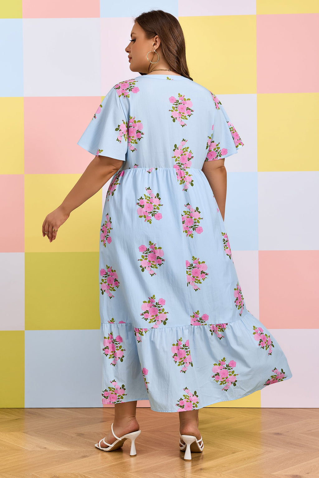 Lucy Print Scalloped Trim PLUS Dress