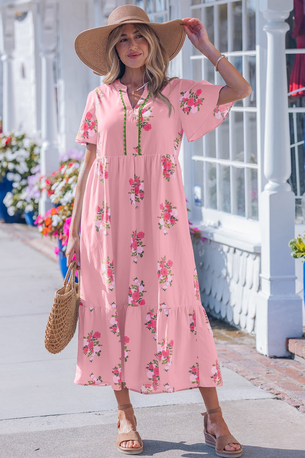 Alena Floral Print Maxi Dress