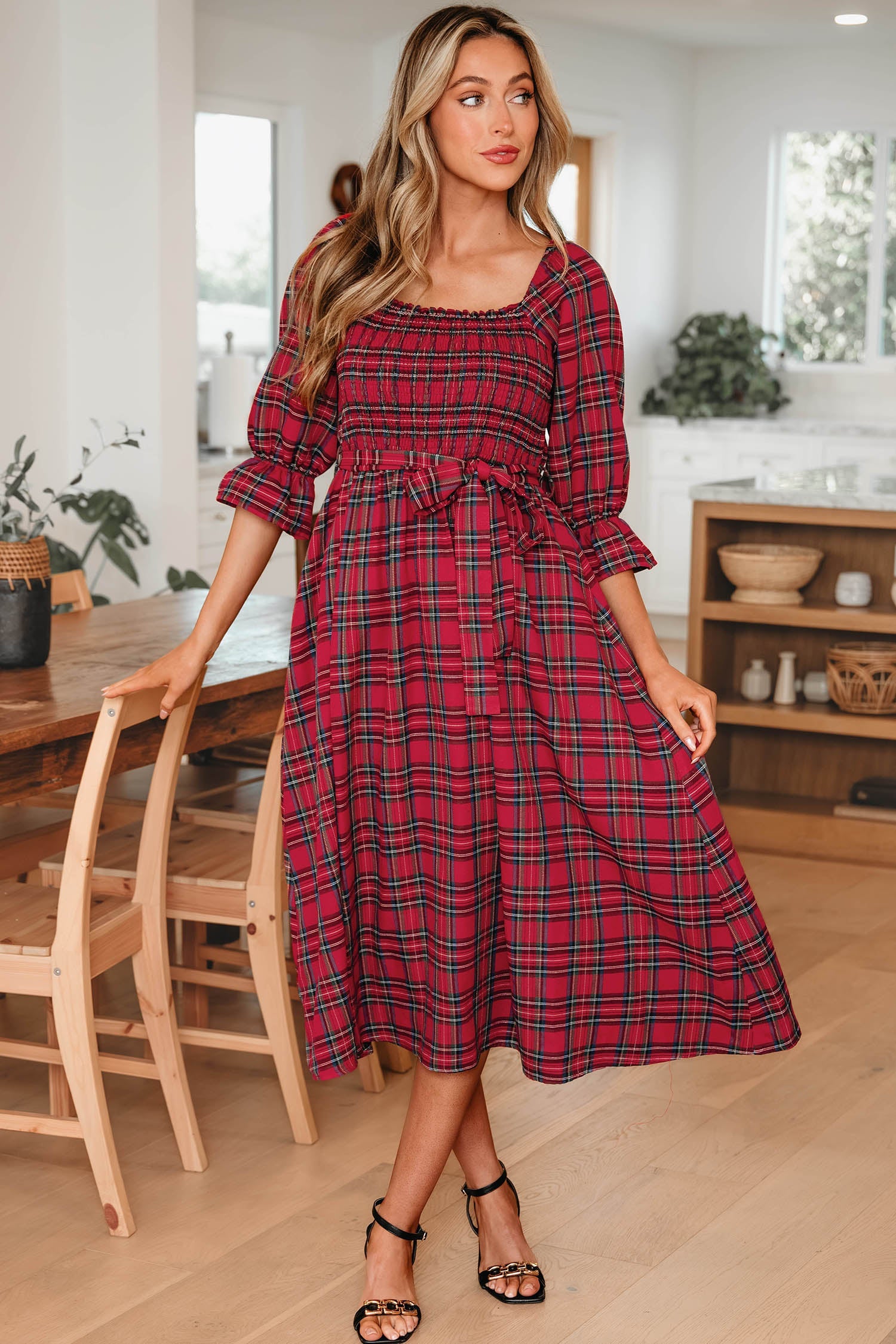 Jazmin Waist Flared Midi Dress
