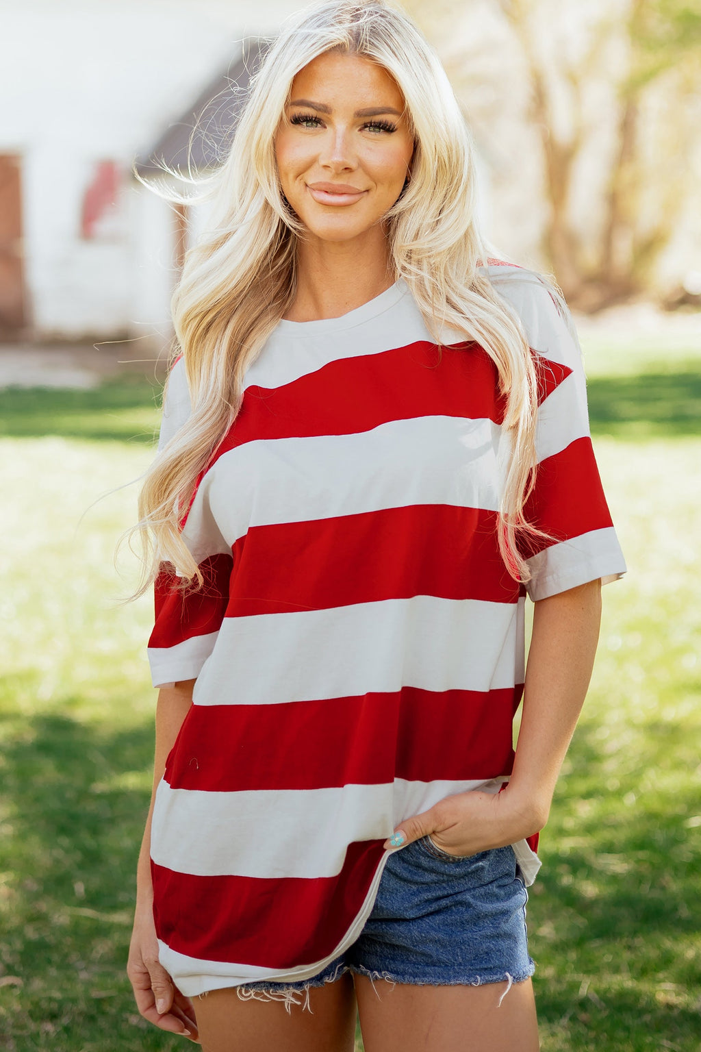 Tiana Block Oversize Tunic Tee