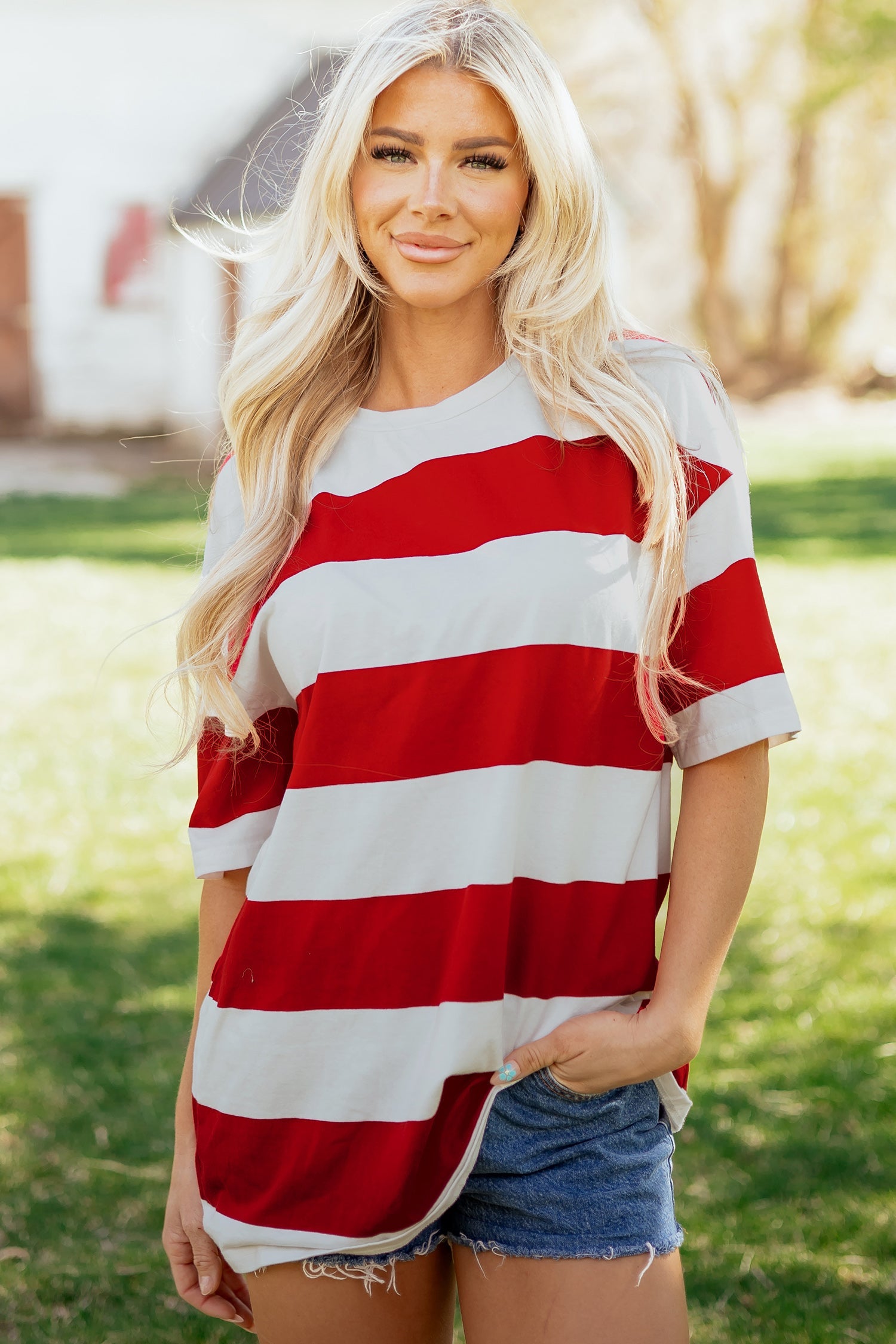 Tiana Block Oversize Tunic Tee