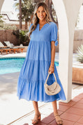 Madelynn Sleeve Tiered Midi Dress