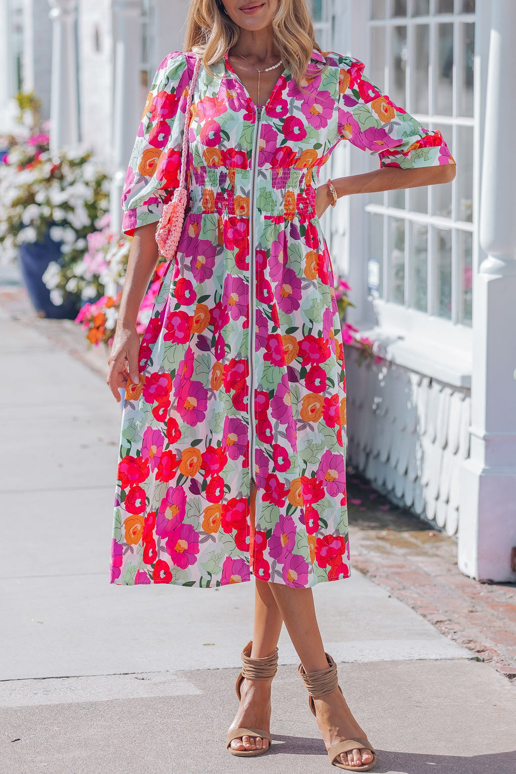 Lisa Puffy Half Sleeve Dress
