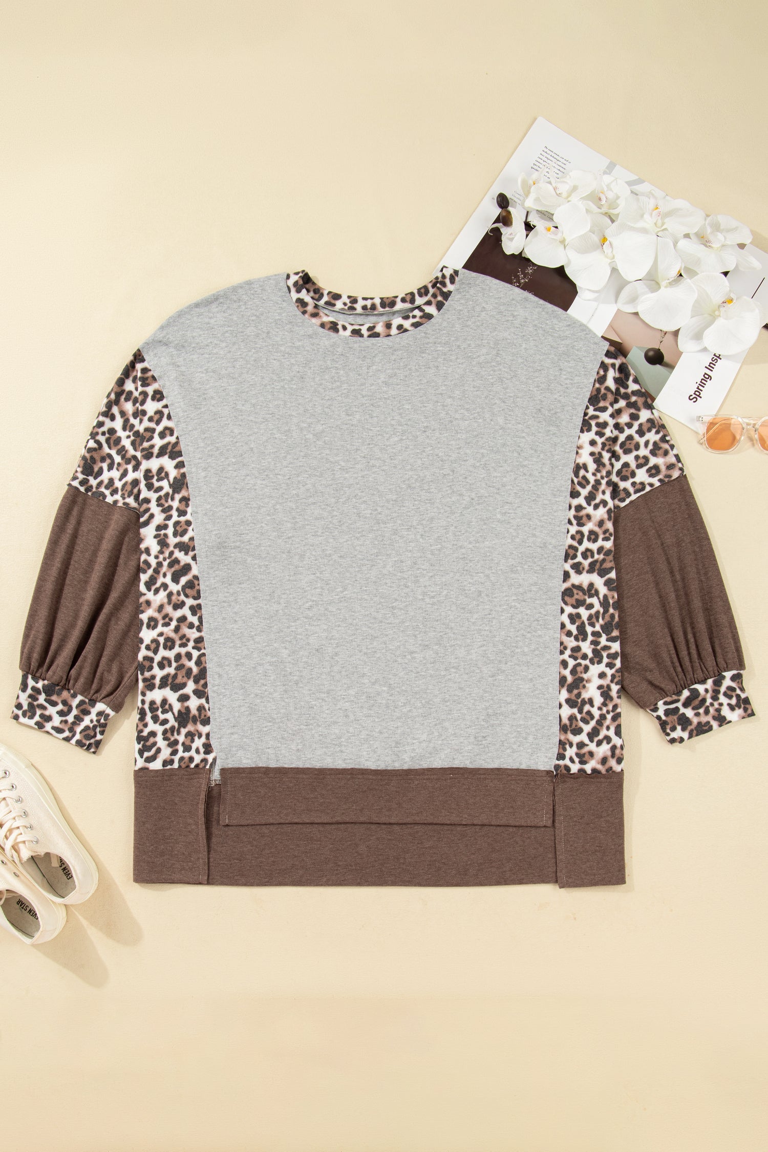 Camila Block Patchwork Dolman PLUS Sweatshirt