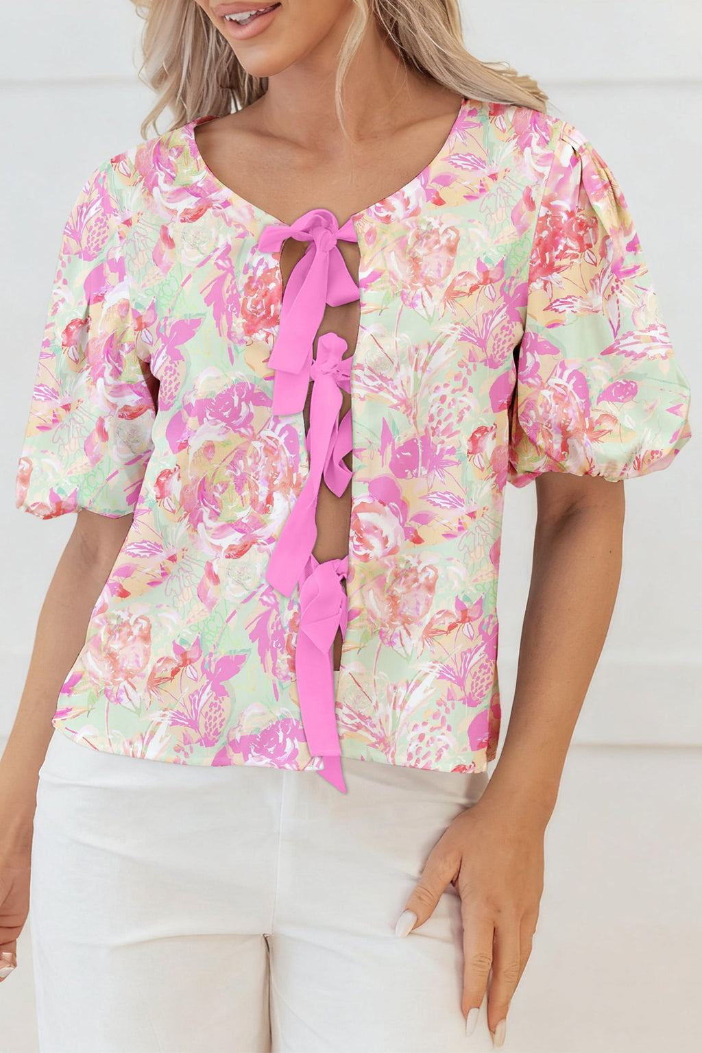 Ayla Short Puff Sleeve Blouse
