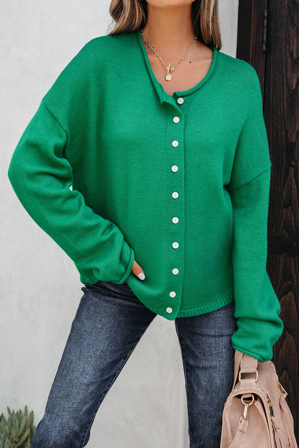 Evatyn Knit Drop Shoulder Sweater