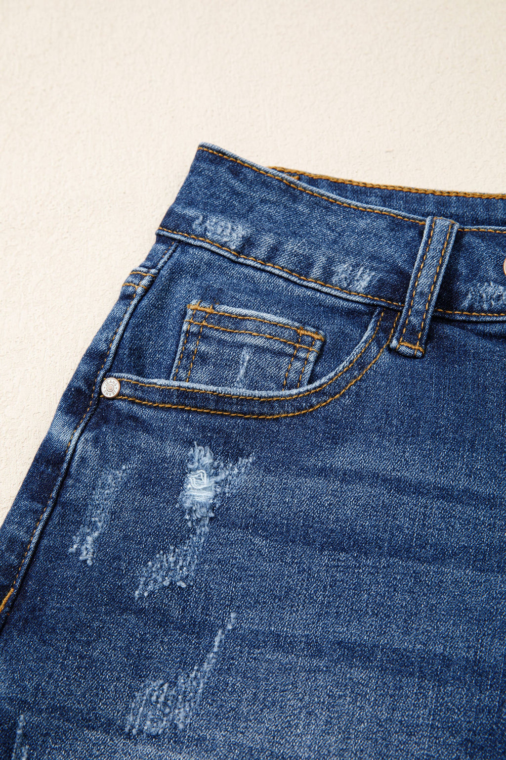 Holland Hem Distressed Whiskery Shorts