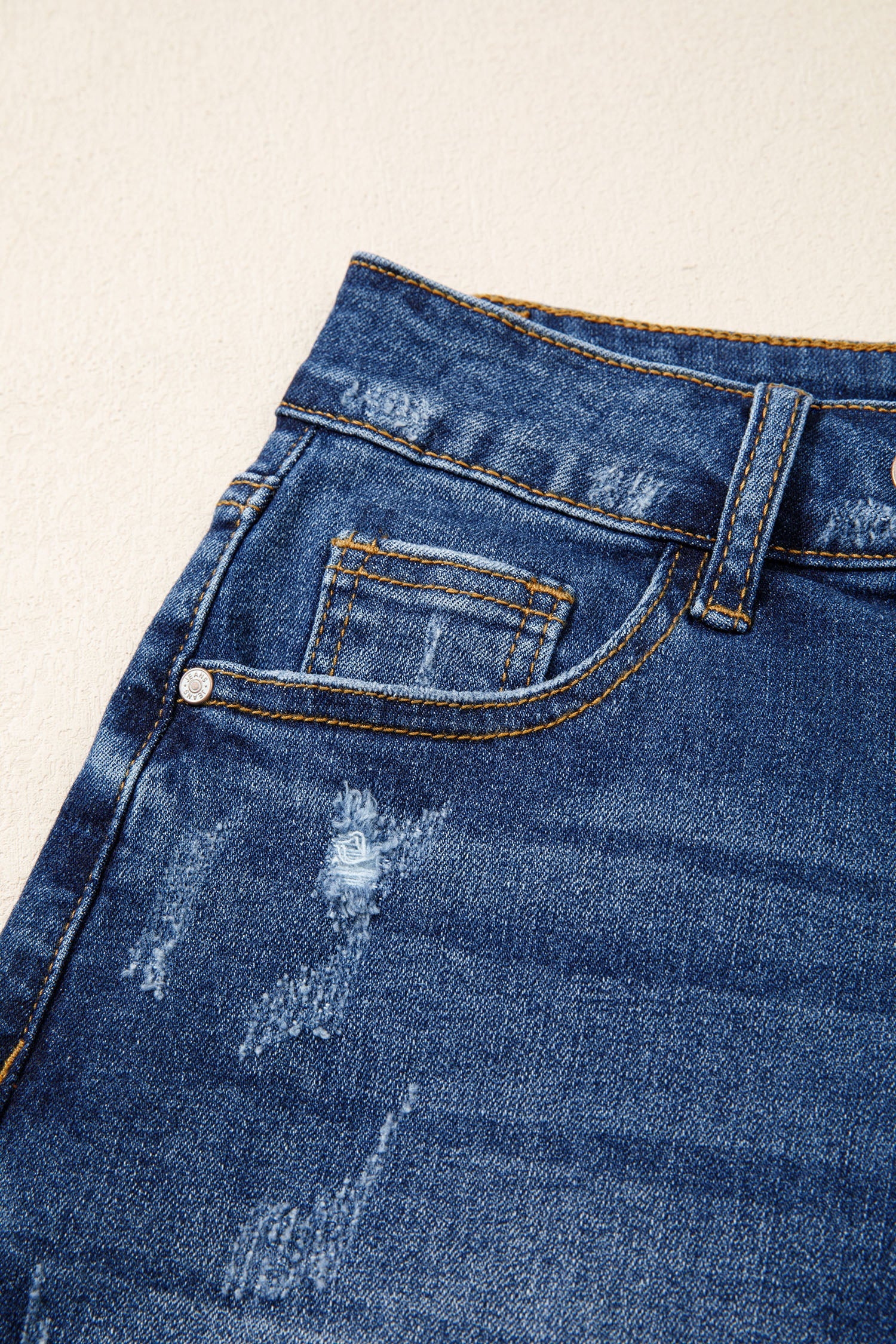 Holland Hem Distressed Whiskery Shorts