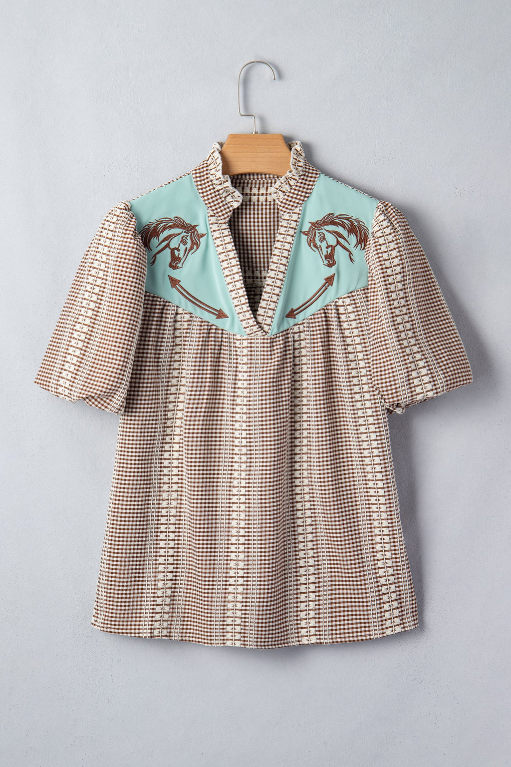 Maggie Puff Sleeve Gingham Blouse