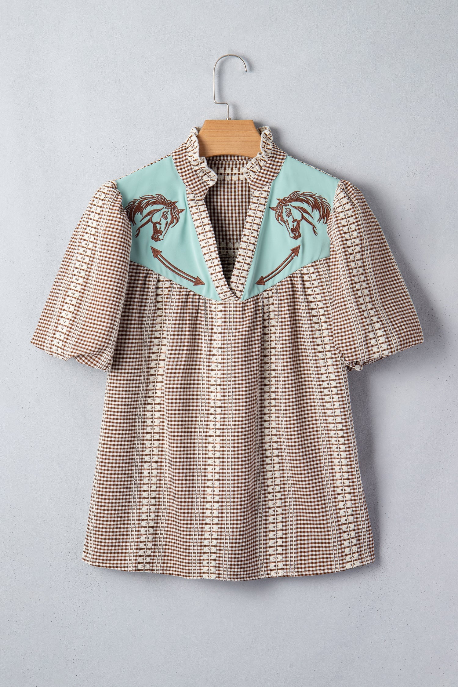 Maggie Puff Sleeve Gingham Blouse