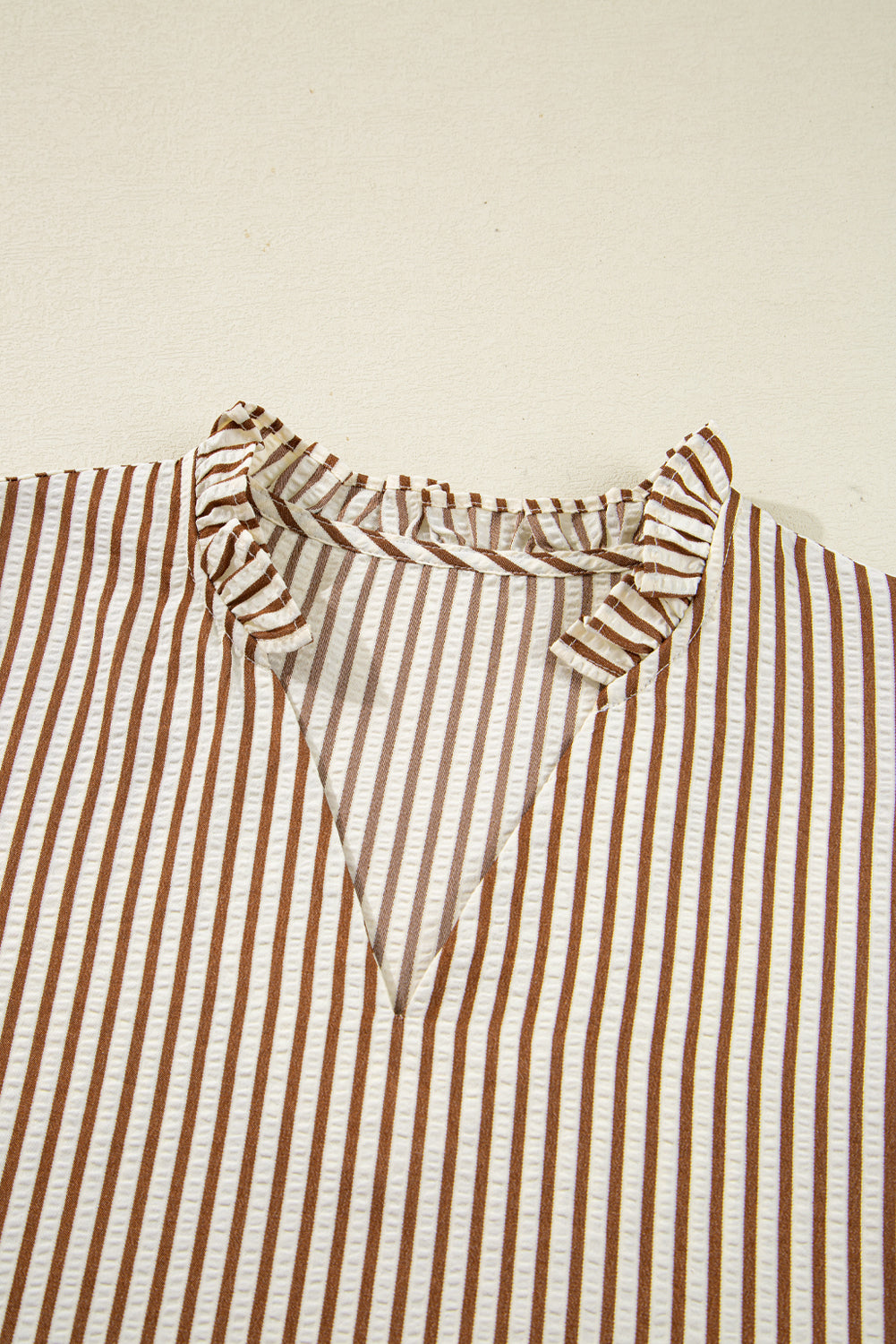 Blair Tied Cuffs Seersucker Blouse