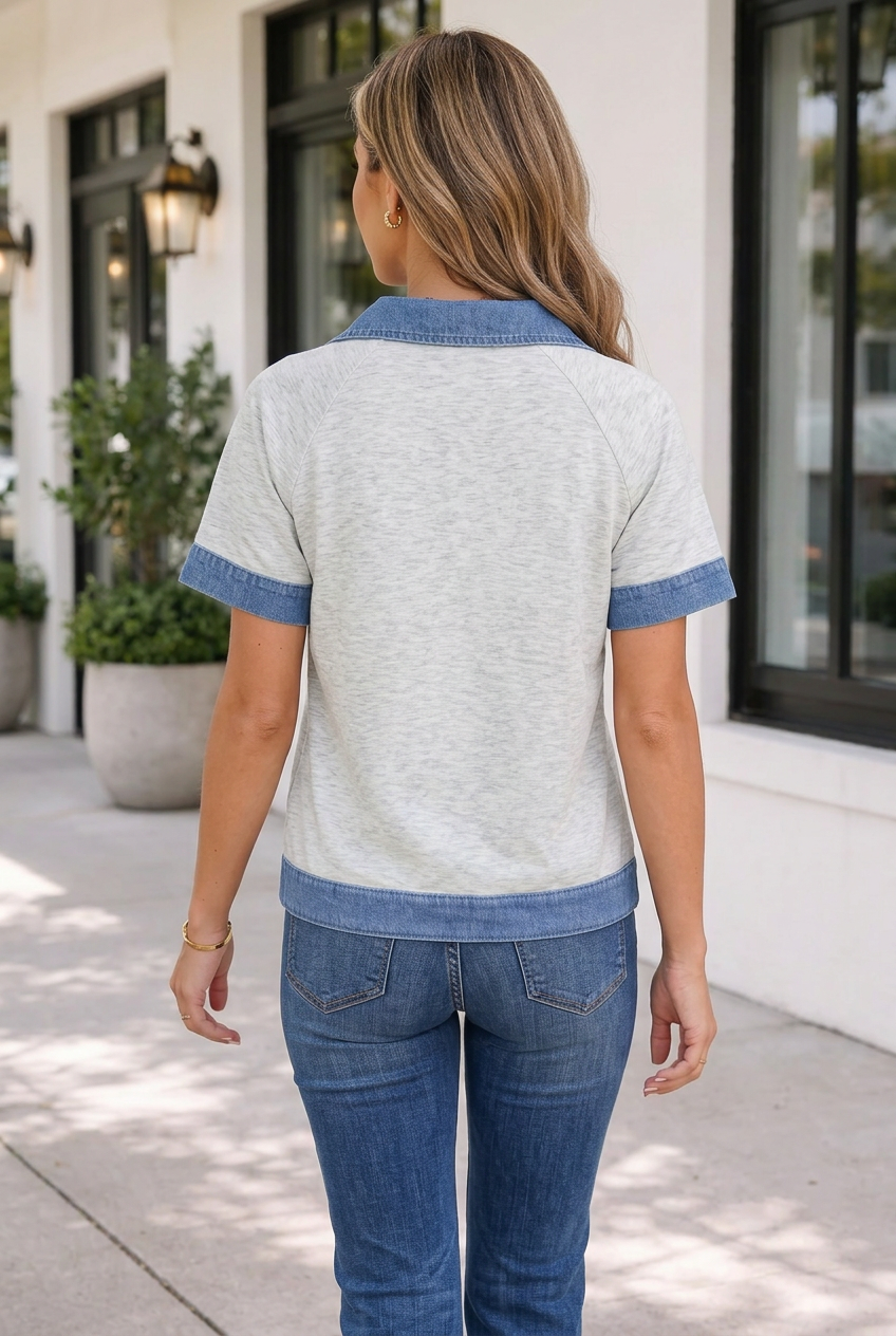 Mckayla Cuffed Short Sleeve Top