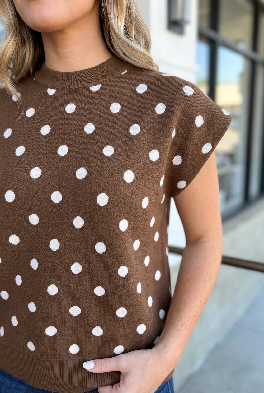 Kailyn Sleeve Polka Dot Sweater