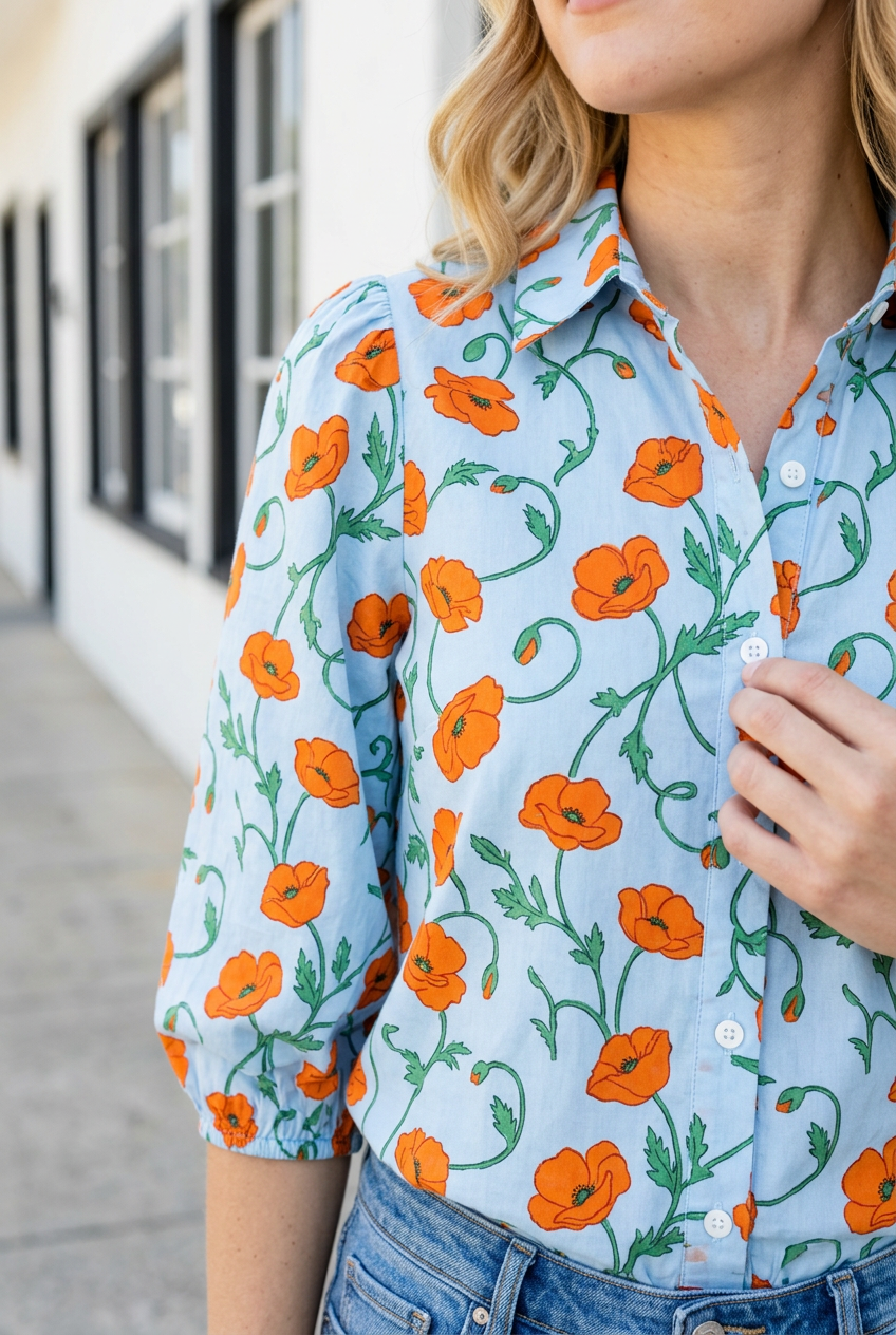 Leslie Sleeve Down Casual Shirt