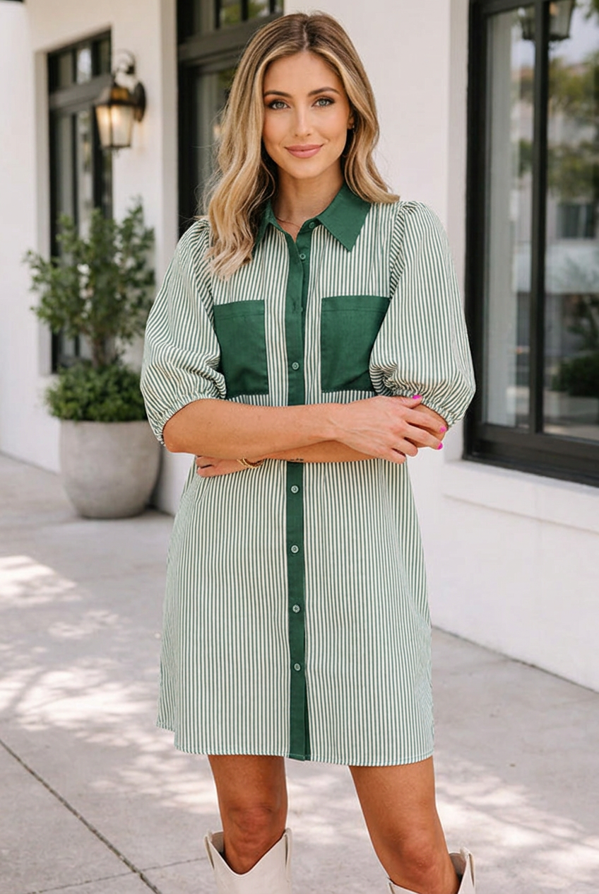Paisley Puff Sleeve Dress