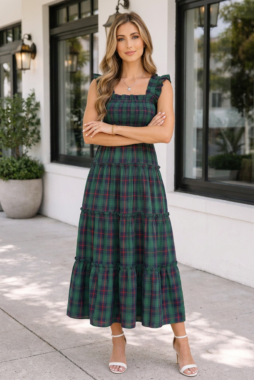 Briella Bodice Tiered Midi Dress