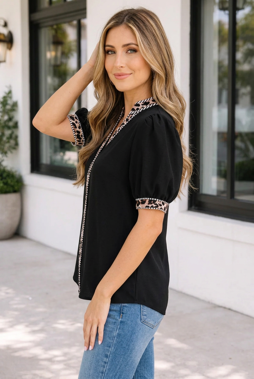 Aubrianna Trim Down Shirt