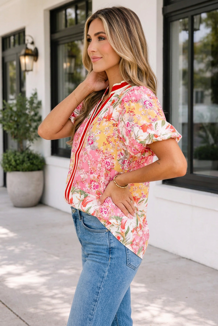 Katherine Sleeve Floral Blouse