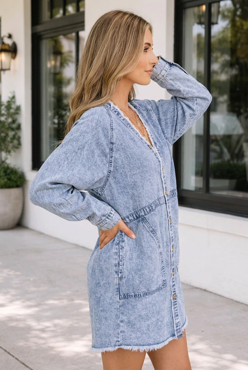 Alana Raw Hem Dress