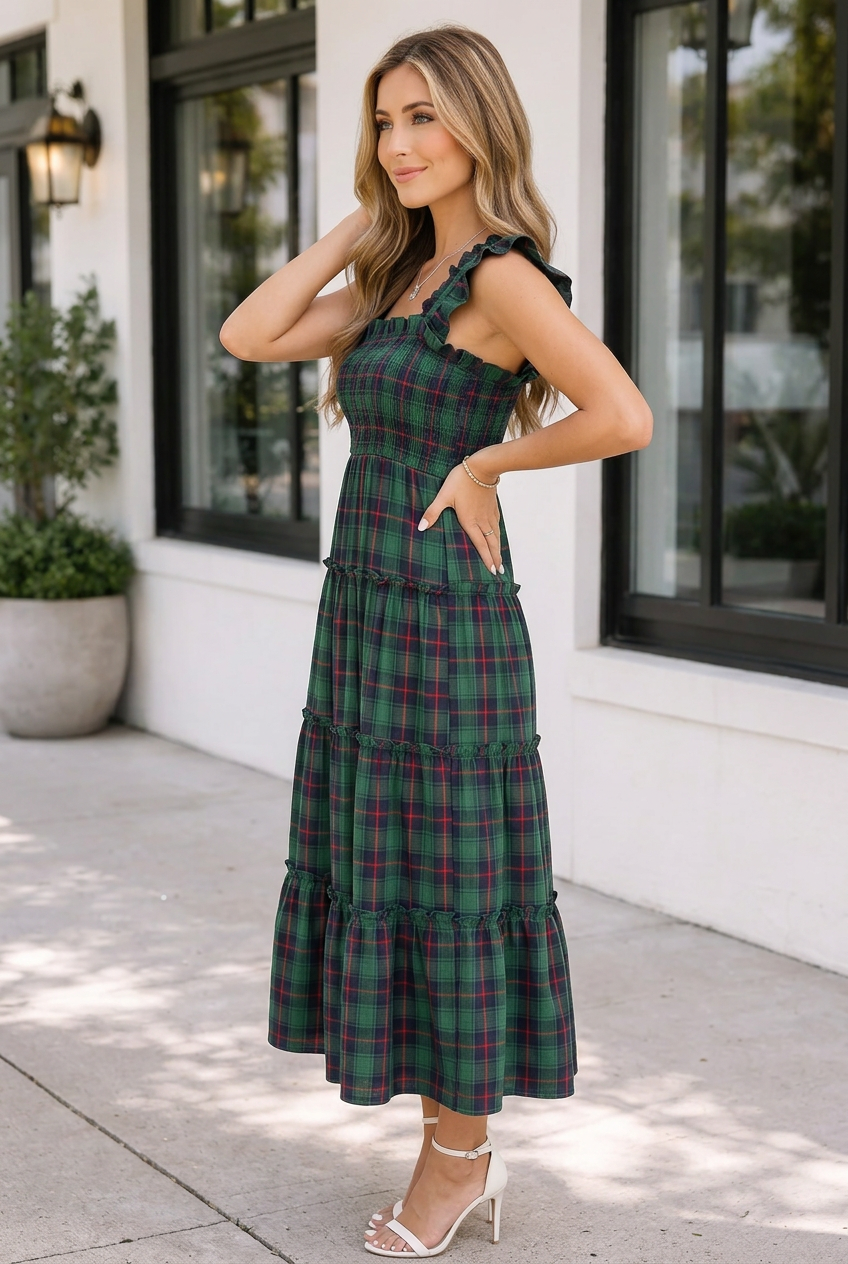 Briella Bodice Tiered Midi Dress