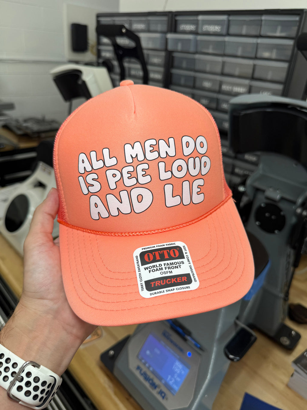 All Men Do Is Pee Loud And Lie Trucker Hat