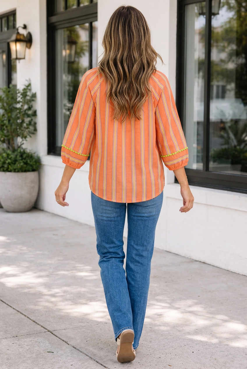 Tamara Bracelet Sleeve Cotton Blouse