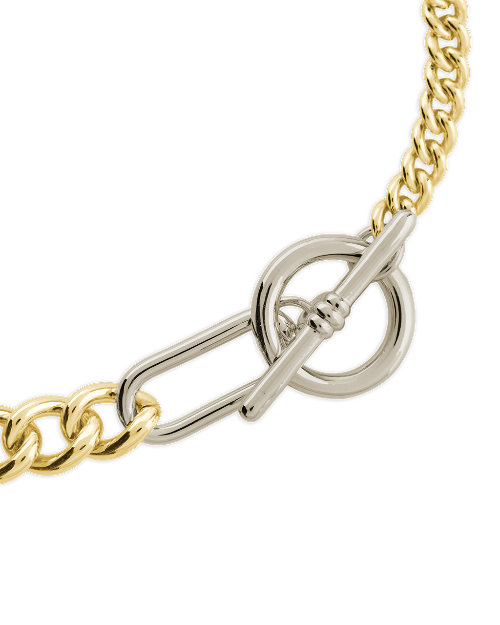 Elaine Dualtone Mixed Chain Toggle Bracelet