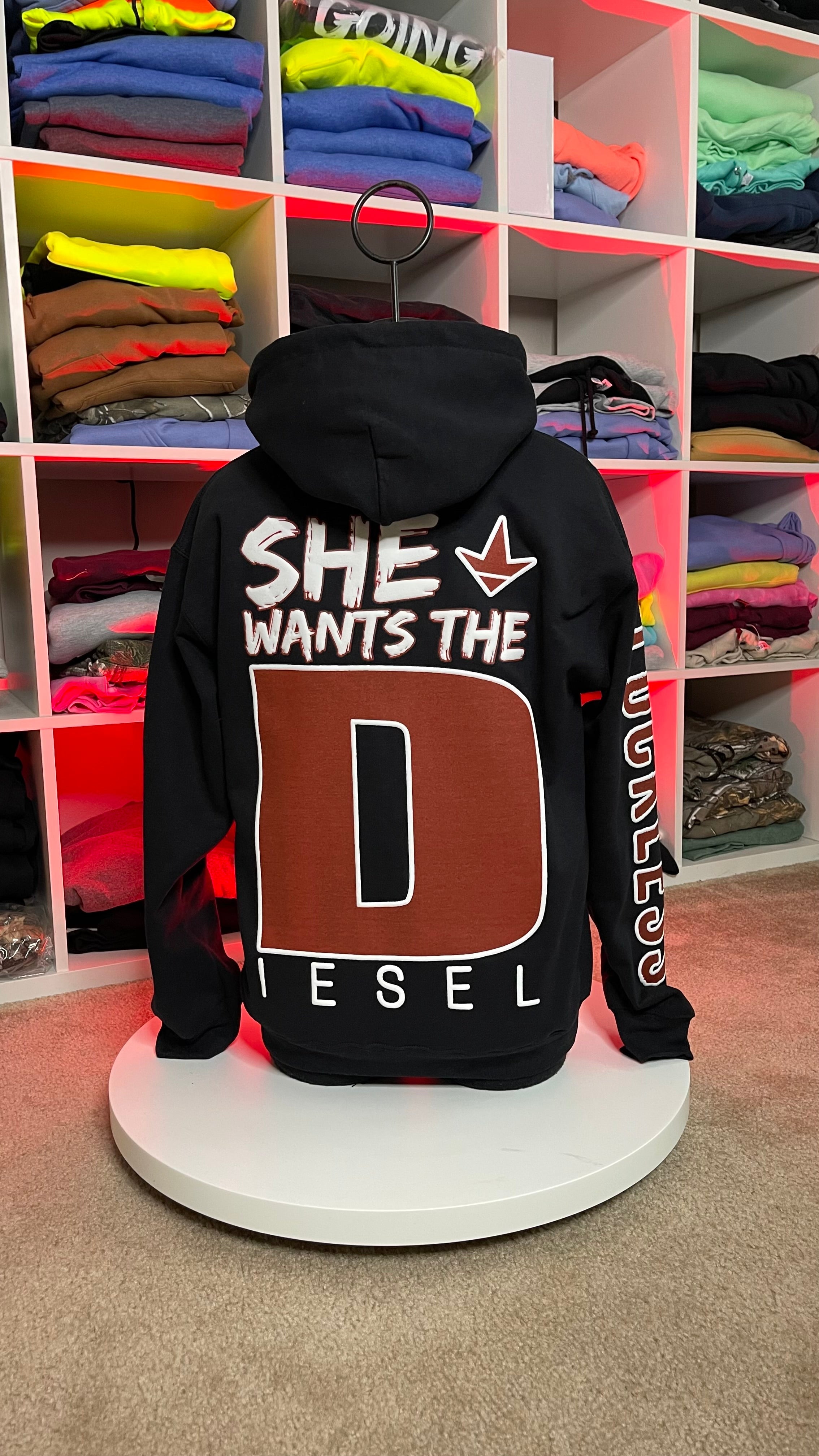 She Wants the Diesel | Funny Men's and Women's Black Country Hoodie